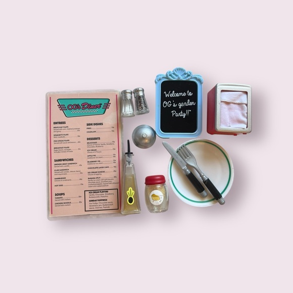 Doll Diner Accessories Set – Menu, Plate, Utensils, Condiments & More 🍴✨ - Picture 1 of 2